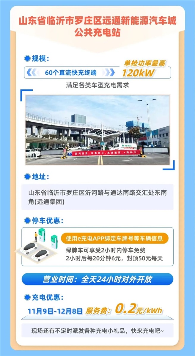 國(guó)網(wǎng)新站—羅莊遠(yuǎn)通新能源汽車(chē)城站投運(yùn)！充電限時(shí)優(yōu)惠#10803